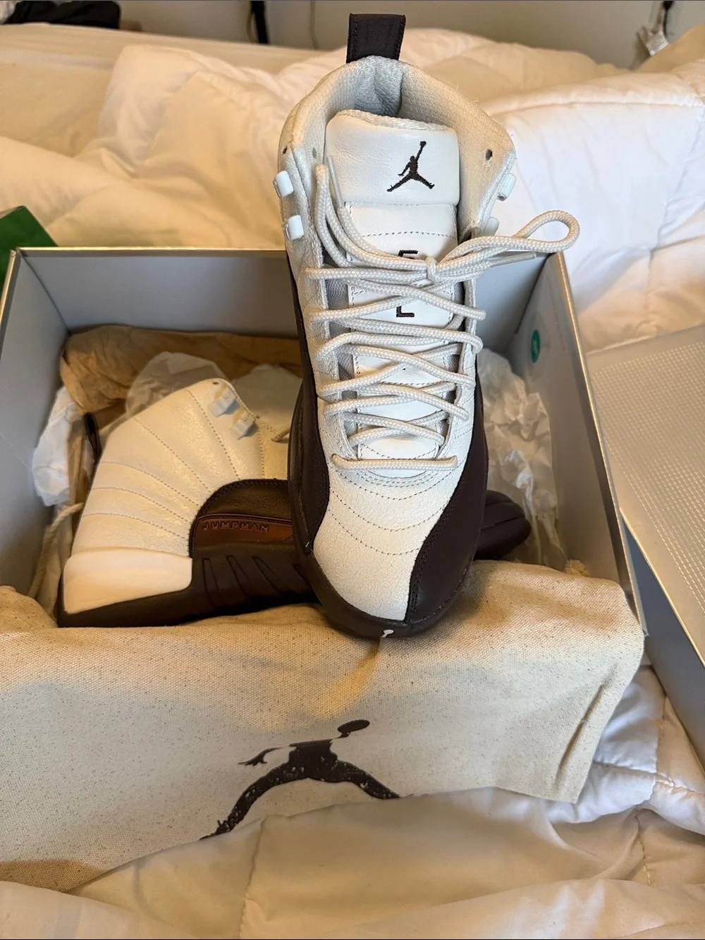 Jordan Men’s High Top Sneakers in Cream and Brown